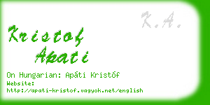 kristof apati business card